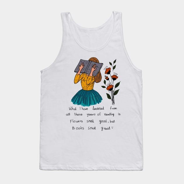 BOOKS SMELL GREAT RETRO ART Tank Top by HAVE SOME FUN